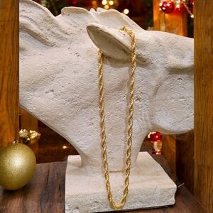24” Gold-Plated Rope Chain Necklace | Hypoallergenic/Waterproof